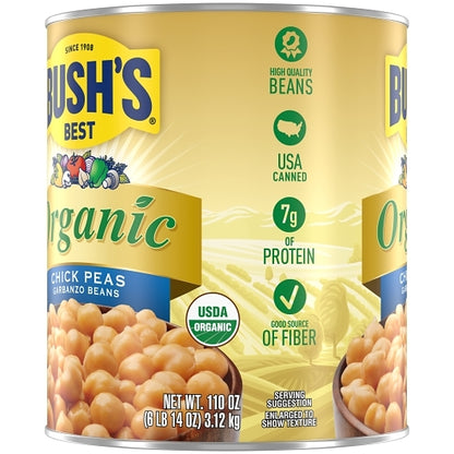 Bushs Best Organic 100% Garbanzo Beans, 6 x 110 oz Case - DOT product image 4