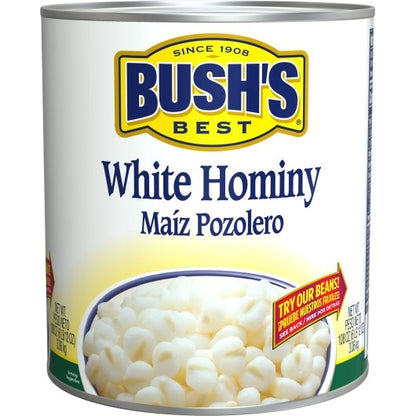 Bushs Best White Hominy Beans, 6 x 108 oz Case - DOT product image 2