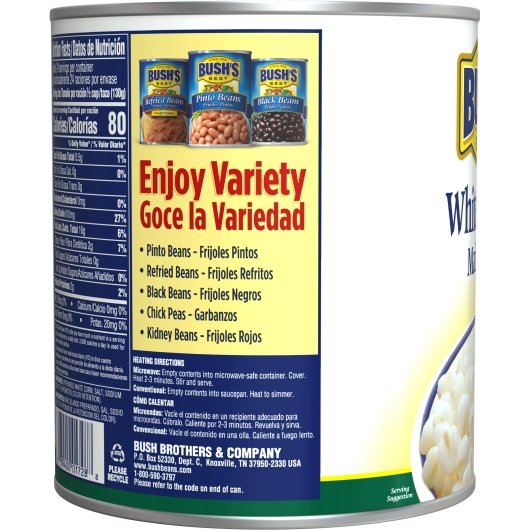 Bushs Best White Hominy Beans, 6 x 108 oz Case - Alternate product angle or state