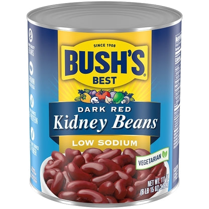 Bushs Best Low Sodium Dark Kidney Beans, 6 x 111 oz Case - Beans & Legumes