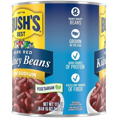 Bushs Best Low Sodium Dark Kidney Beans, 6 x 111 oz Case - DOT product image 5