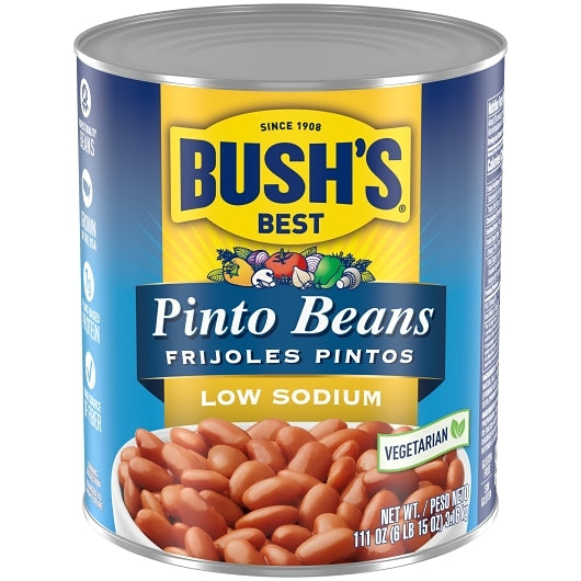 Bushs Best Low Sodium Pinto Beans, 6 x 111 oz Case - Beans & Legumes