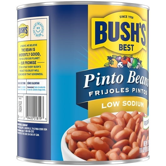 Bushs Best Low Sodium Pinto Beans, 6 x 111 oz Case - DOT product image 8