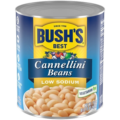 Bushs Best Low Sodium Cannellini Beans, 6 x 111 oz Case - Beans & Legumes