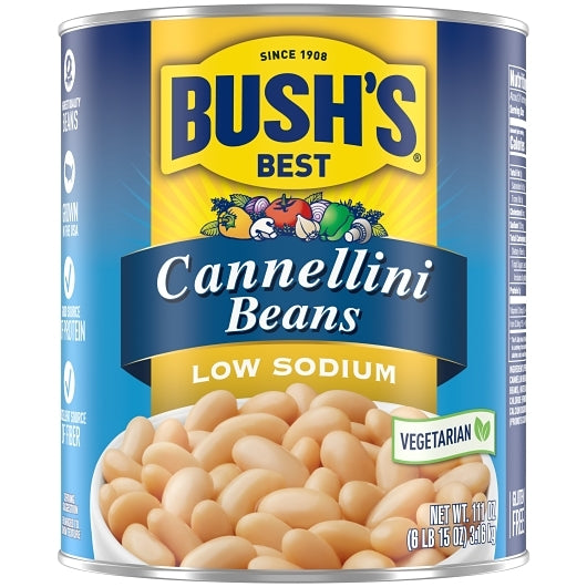 Bushs Best Low Sodium Cannellini Beans, 6 x 111 oz Case - DOT product image 2