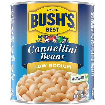 Bushs Best Low Sodium Cannellini Beans, 6 x 111 oz Case - DOT product image 2