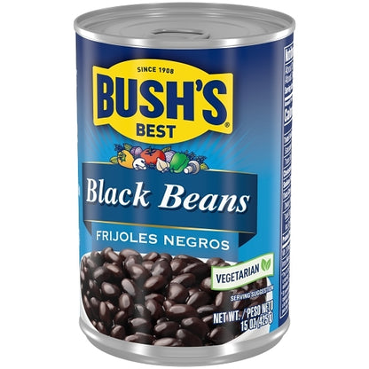 Bush's Best Original Black Beans, 12 x 15 oz Case - Alternate product angle or state