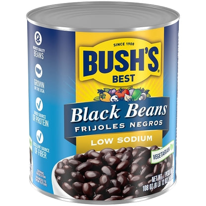 Bush's Best Low Sodium Black Beans, 6 x 108 oz Case - DOT product image 4