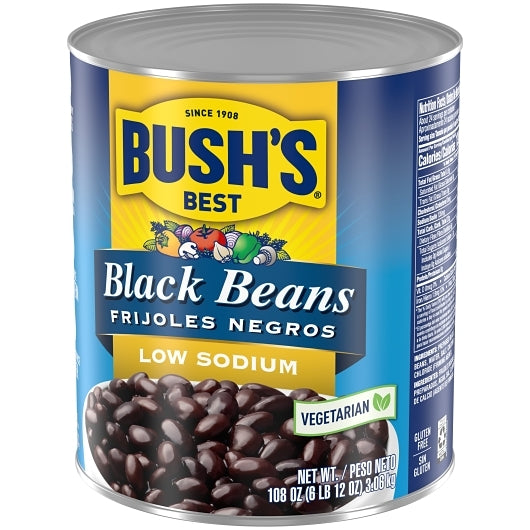 Bush's Best Low Sodium Black Beans, 6 x 108 oz Case - DOT product image 6