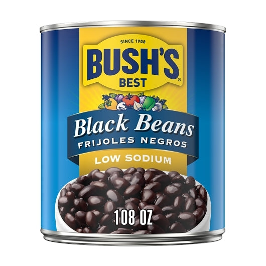 Bush's Best Low Sodium Black Beans, 6 x 108 oz Case - DOT product image 3