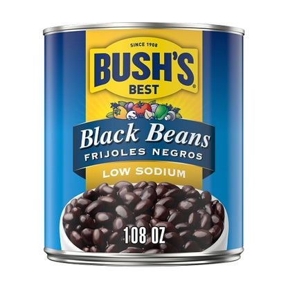 Bush's Best Low Sodium Black Beans, 6 x 108 oz Case - DOT product image 3
