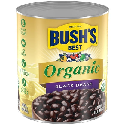 Bush's Best Organic Black Beans, 6 x 110 oz Case - DOT product image 3