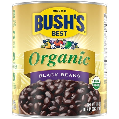 Bush's Best Organic Black Beans, 6 x 110 oz Case - DOT product image 2