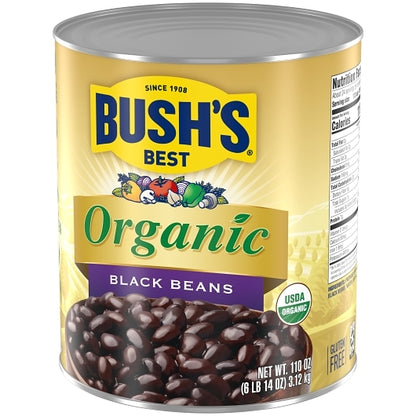 Bush's Best Organic Black Beans, 6 x 110 oz Case - DOT product image 5