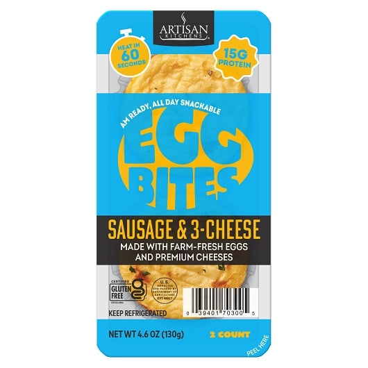 Artisan Kitchens Sausage & Three Cheese Egg Bites, 7 x 2 each Case - Prepared Foods