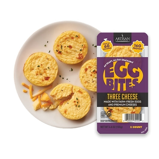 Artisan Kitchens Three Cheese Egg Bites, 7 x 2 each Case - Breakfast Foods