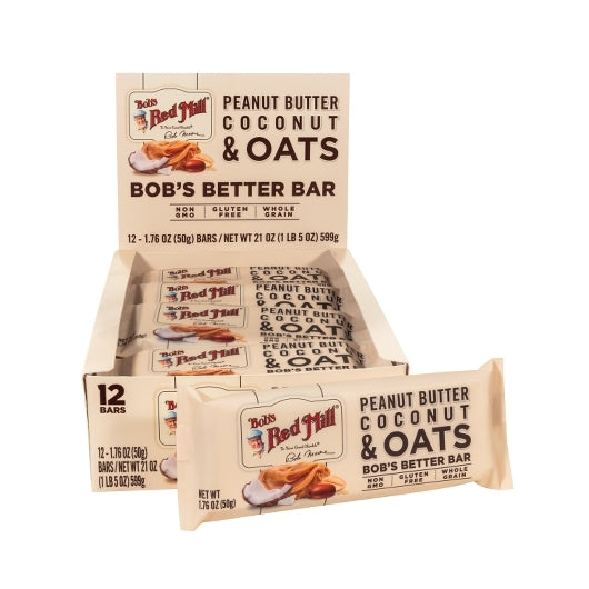 Bob's Red Mill Peanut Butter Coconut And Oats Bar, 12 x 12 x 1.76 oz Case - DOT product image 2