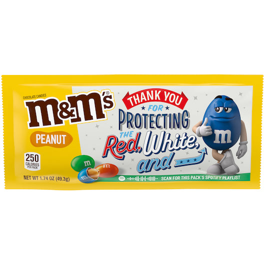 M&M's Peanuts Single, 8 x 48 x 1.74 oz Case - Candy & Confections