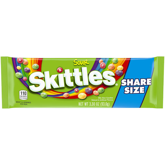 Skittles Tear/Share Sours Share Pack, 6 x 24 x 3.3 oz Case - DOT product image 2