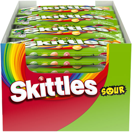 Skittles Sours Singles, 12 x 24 x 1.8 oz Case - Candy & Confections
