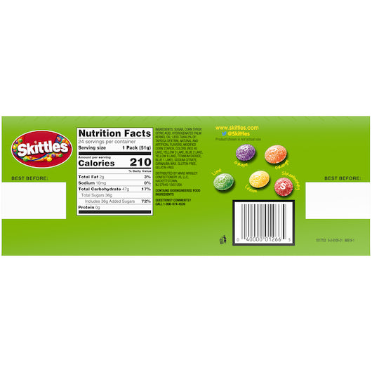 Skittles Sours Singles, 12 x 24 x 1.8 oz Case - DOT product image 7
