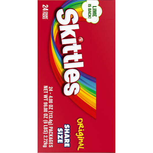 Skittles Tear N Share Original Candy Share Pack, 6 x 24 x 4 oz Case - DOT product image 2