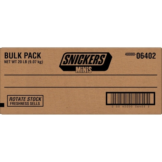 Snickers Minis Chocolate Candy, 1 x 20 lb Case - Candy & Confections