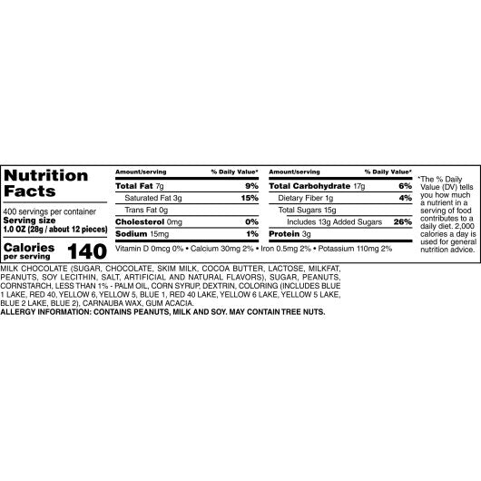 M and Ms Peanut, 1 x 25 lb Case - DOT product image 8