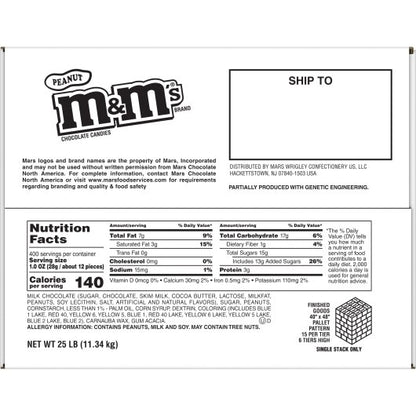 M and Ms Peanut, 1 x 25 lb Case - DOT product image 3