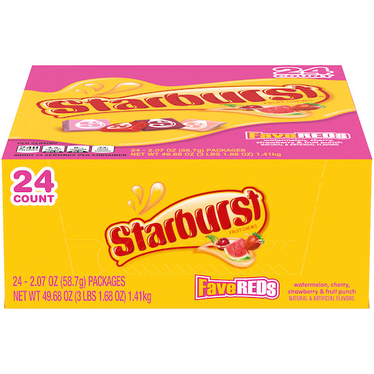 Starburst Fave Reds, 12 x 24 x 2.07 oz Case - Candy & Confections