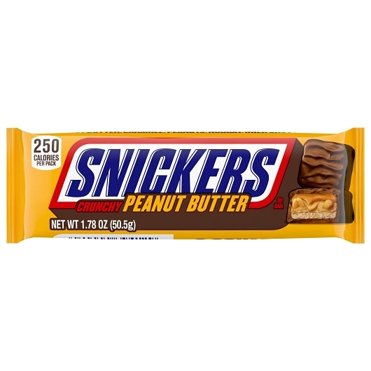 Snickers Singles Peanut Butter Squared Snicker, 12 x 18 x 1.78 oz Case - Candy & Confections