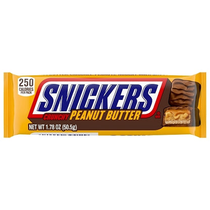 Snickers Singles Peanut Butter Squared Snicker, 12 x 18 x 1.78 oz Case - Candy & Confections