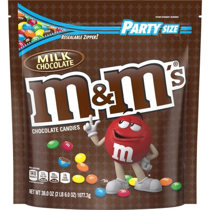 M&M's Milk Chocolate Xl Stand Up Pouch, 6 x 38 oz Case - Candy & Confections