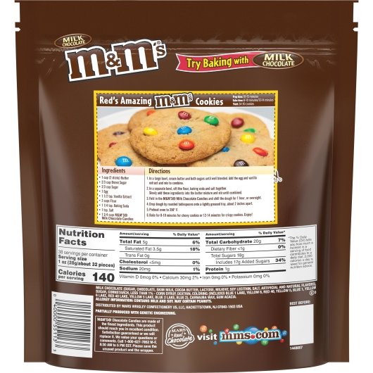 M&M's Milk Chocolate Xl Stand Up Pouch, 6 x 38 oz Case - DOT product image 6