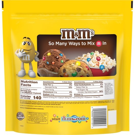 M&M's Peanut Xl Stand Up Pouch, 6 x 38 oz Case - DOT product image 6
