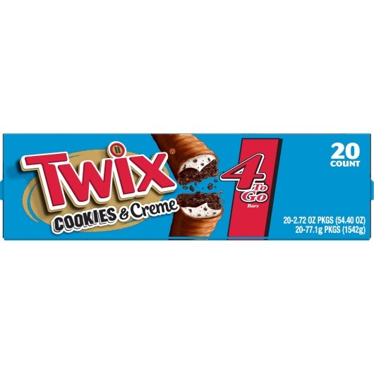 Twix Cookies & Creme Share Size, 6 x 20 x 2.72 oz Case - Front/center packaged product image