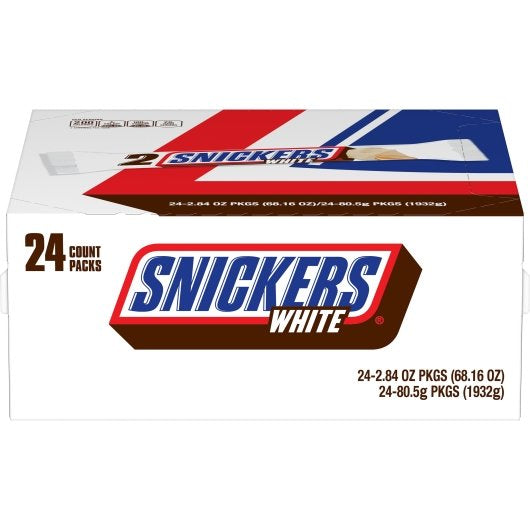 Snickers White Share Size, 6 x 24 x 2.84 oz Case - Candy & Confections