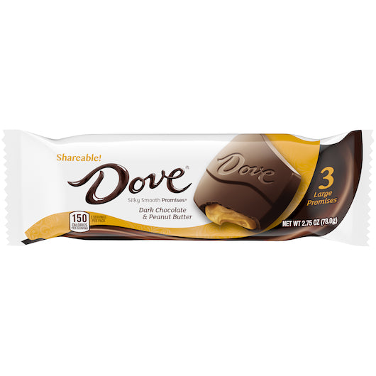 Dove Dark Chocolate Peanut Butter Share Size, 6 x 20 x 2.75 oz Case - Candy & Confections