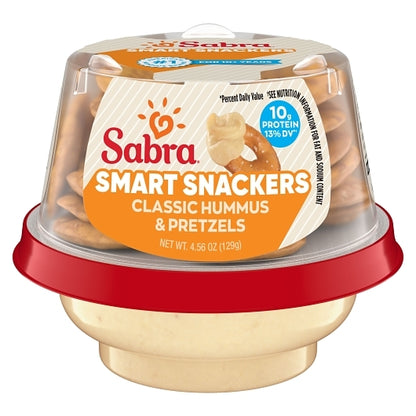 Sabra Classic Hummus with Pretzel, 12 x 4.56 oz Case - Condiments & Sauces