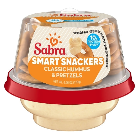 Sabra Classic Hummus with Pretzel, 12 x 4.56 oz Case - Condiments & Sauces