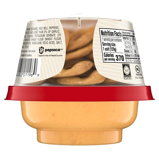 Sabra Red Pepper Hummus with Pretzel, 12 x 4.56 oz Case - Popcorn, Pretzels & Snack Mix