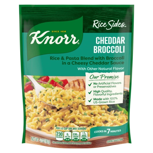 Knorr Rice Sides Cheddar Broccoli Flavor Rice, 12 x 5.7 oz Case - Prepared Foods