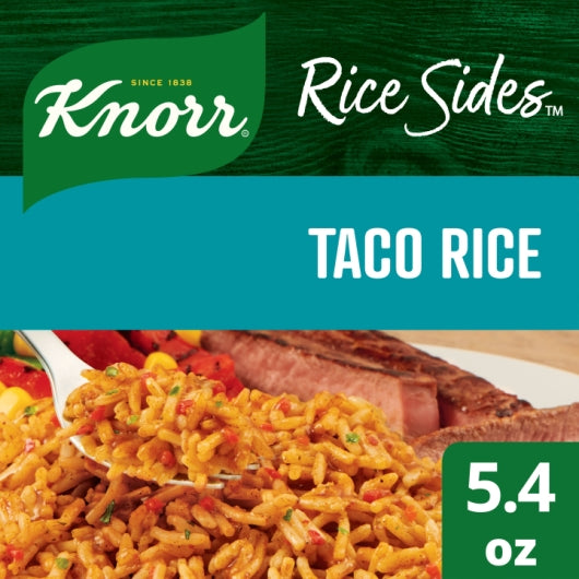 Knorr Taco Flavored Rice & Pasta Side Meal, 8 x 5.6 oz Case - Pantry Ingredients
