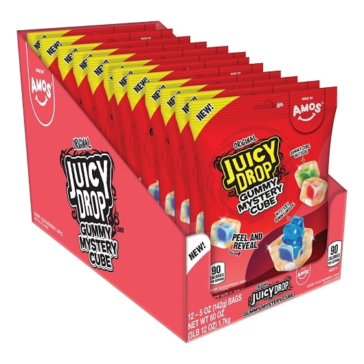 Juicy Drop Original Gummy Mystery Cube Peg Bag, 12 x 5 oz Case - Disposables