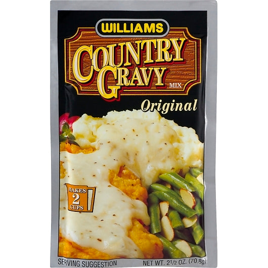 Williams Country Gravy Mix Packets, 2 x 6 x 2.5 oz Case - Bakery & Desserts