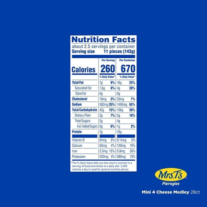 Mrs Ts Four Mini Four Cheese Medley Potato Pierogies, 12 x 12.84 oz Case - DOT product image 6