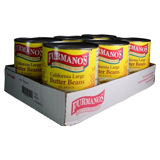 Commodity Canned Fruit Fancy Butterbeans In Sauce, 6 x 108 oz Case - Front/center packaged product image