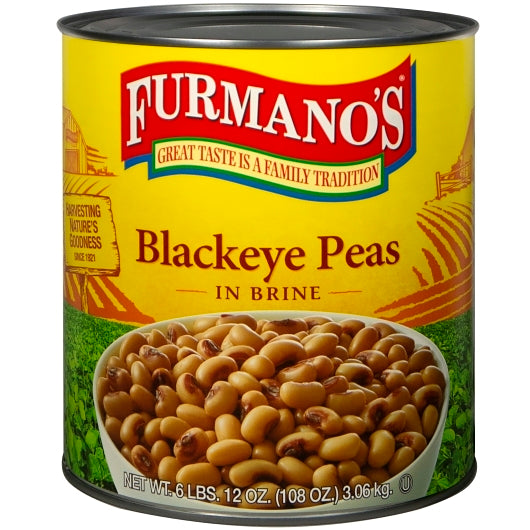 Commodity Canned Fruit Blackeye Peas, 6 x 108 oz Case - Beans & Legumes