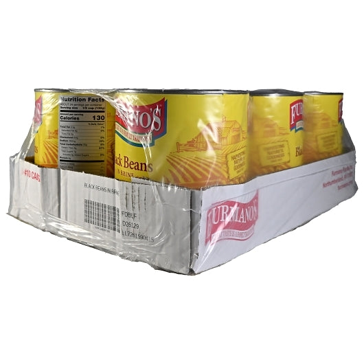 Commodity Canned Fruit Fancy In Brine Black Beans, 6 x 110 oz Case - Front/center packaged product image