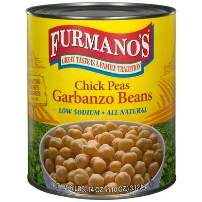 Commodity Canned Fruit Low Sodium All Natural Extra Fancy Chickpeas, 6 x 110 oz Case - Beans & Legumes